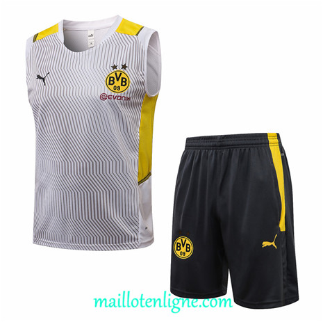 Thai Maillot Ensemble Borussia Dortmund Debardeur Training foot Blanc 2021 2022