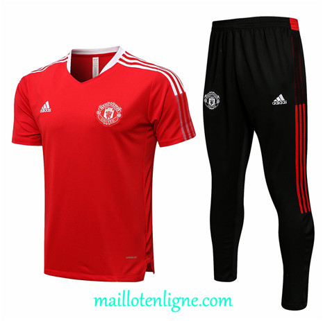 Thai Maillot Ensemble Manchester United Training foot Rouge 2021 2022