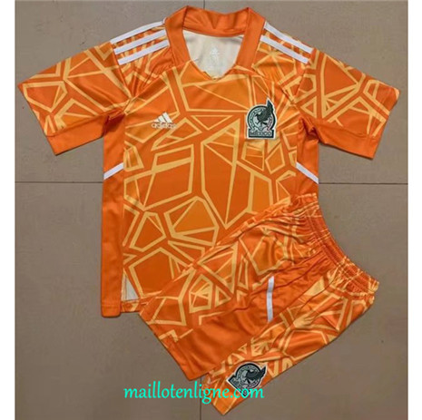 Thai Maillot Mexique Enfant gardien de but Orange 2022 2023 Q119