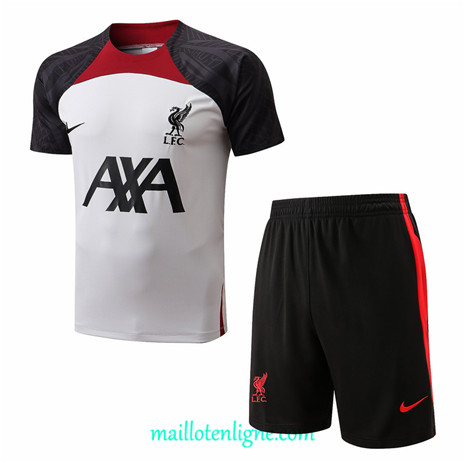 Thai Maillot Liverpool + Short Training Blanc 2022 2023