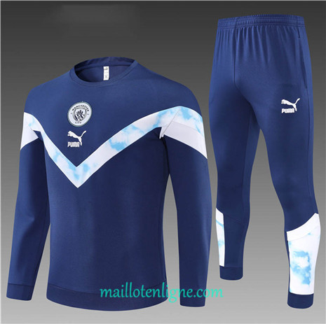 Thai Maillot Ensemble Manchester City Enfant Survetement Bleu Marine 2022/2023 E1045