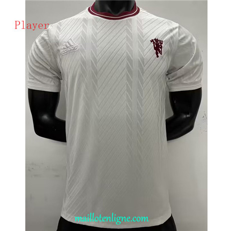 Thai Maillot Manchester United Player casual wear Blanc ligne m3342