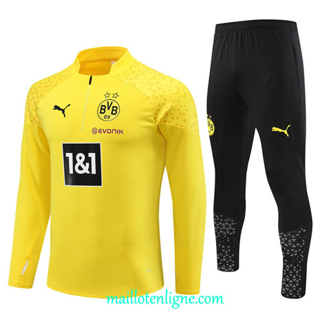 Thai Maillot Ensemble Borussia Dortmund Survetement Enfant Jaune 2023 2024 ligne m3613