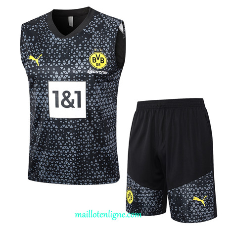 Thai Maillot Ensemble Borussia Dortmund Debardeur Training Noir 2023 2024 ligne m3678