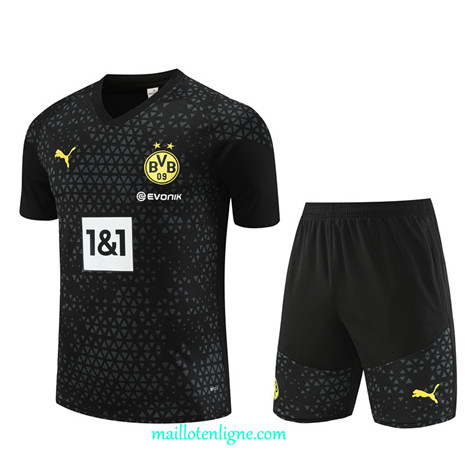 Thai Maillot Ensemble Borussia Dortmund Enfant Training Noir 2023 2024 ligne m3687