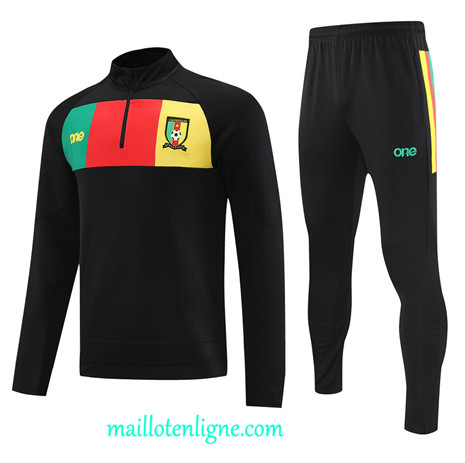 Thai Maillot Ensemble Cameroun Survetement noir 2022 2023 maillotenligne 0442