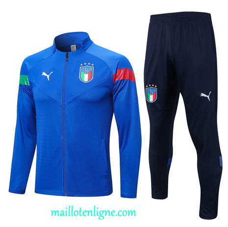 Thai Maillot Ensemble Italie Veste Survetement Bleu 2022 2023 maillotenligne 0457