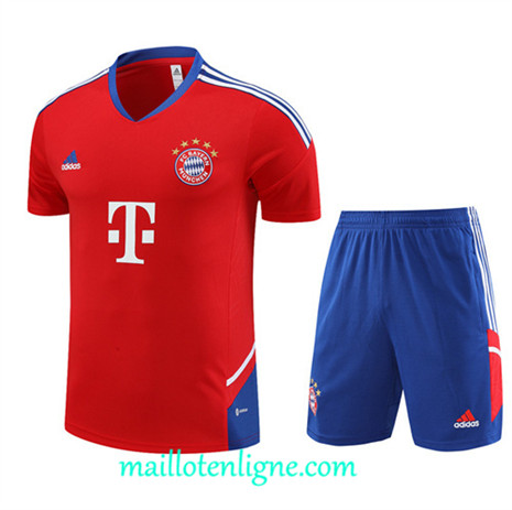 Thai Maillot Ensemble Bayern Munich + Short Training rouge 2022 2023 maillotenligne 0622