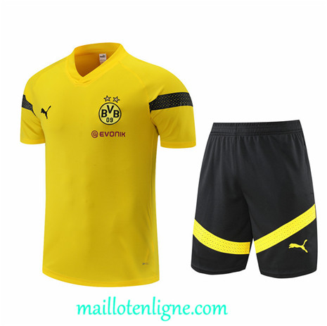 Thai Maillot Ensemble Training Borussia Dortmund + Short Jaune 2022/2023 ligne2319