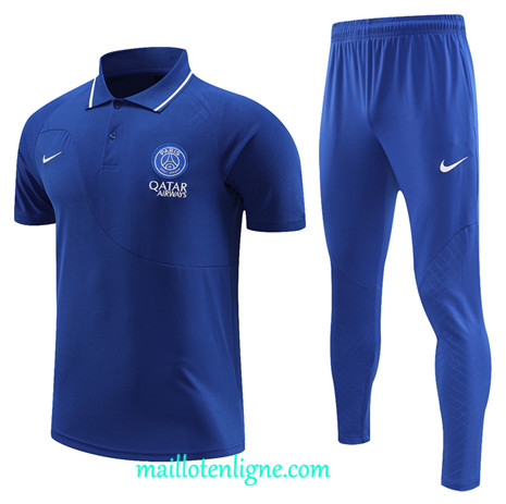 Thai Maillot Ensemble Paris Paris Saint-Germain Polo Training Bleu 2022 2023 maillotenligne 0664