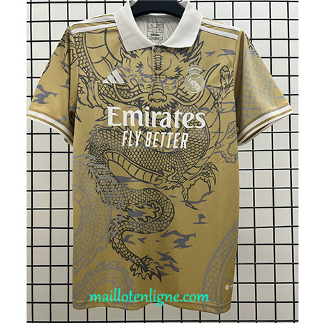 Thai Maillot du Real Madrid dragon Jaune 2023 2024