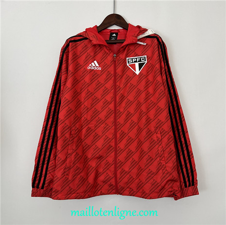 Thai Maillot Sao Paulo Coupe Vent 2023 2024 Rouge ML1351