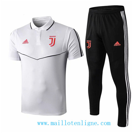 D189 Training de foot Juventus POLO Entrainement Blanc/Noir 2019 2020