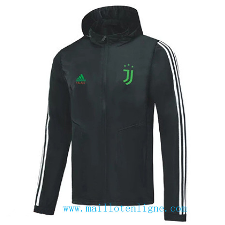 D284 Vestes foot Juventus Special Edition Coupe vent Noir à Capuche 2019 2020