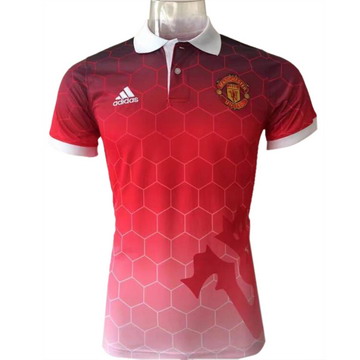 Maillot de Polo Manchester United rouge-01 2017/2018
