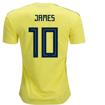 Maillot Colombie 10 James Domicile Coupe du monde 2018