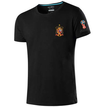 Maillot T Shirt Espagne Noir Coupe du monde 2018