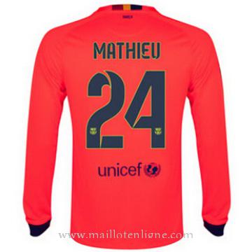 Maillot Barcelone Manche Longue Mathieu Exterieur 2014 2015