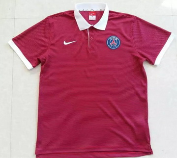 Maillot PSG Polo Rayures Rouges 2016 2017