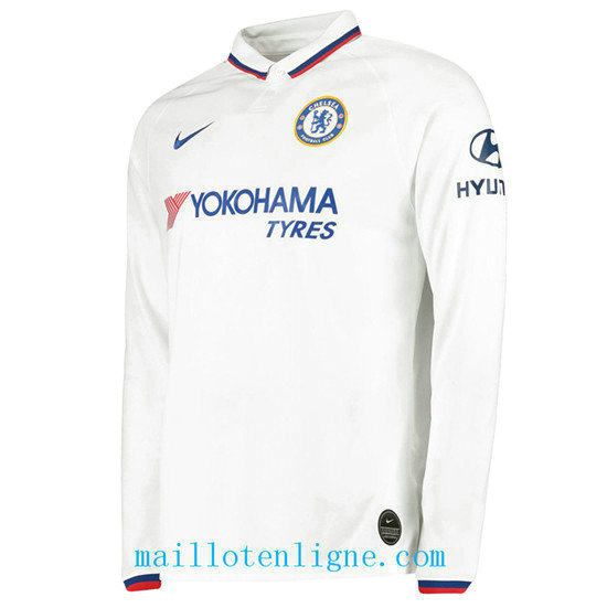 Maillot du Chelsea Exterieur Blanc Manche Longue 2019 2020