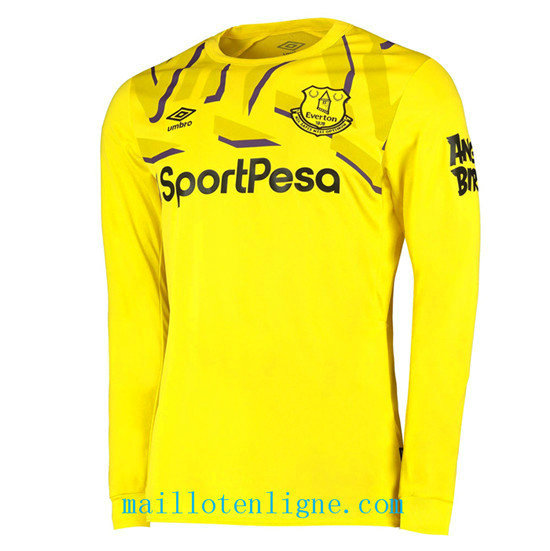 Maillot du Everton Domicile Gardien de but Jaune Manche Longue 2