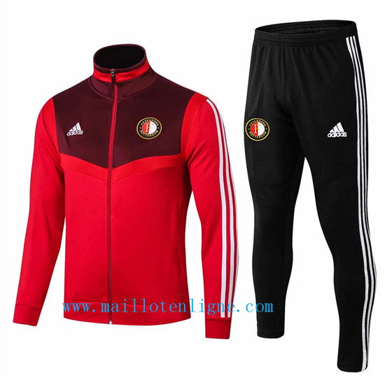 Maillotenligne Veste Survetement Feyenoord Rouge + Short Noir 20