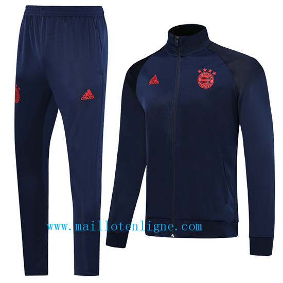 Maillotenligne Veste Survetement Bayern Munich Bleu Marine/Rouge