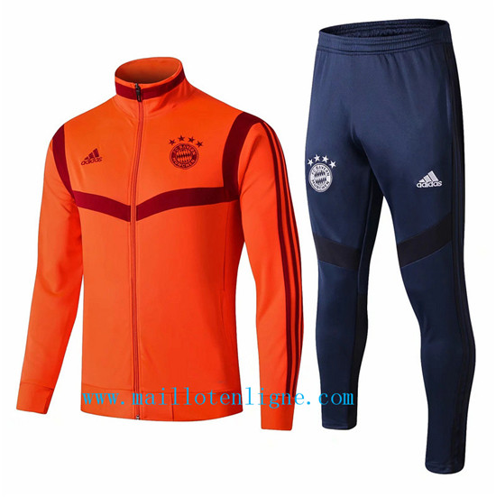 Maillotenligne Veste Survetement Bayern Munich Orange + Short Bl