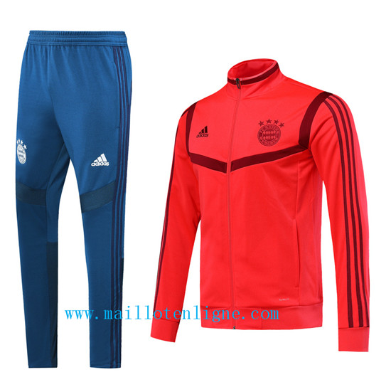 Maillotenligne Veste Survetement Bayern Munich Rouge + Short Ble