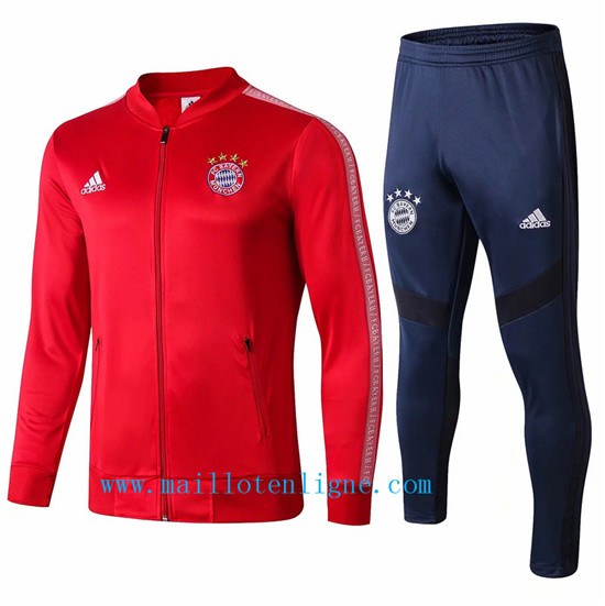 Maillotenligne Veste Survetement Bayern Munich Rouge + Short Ble