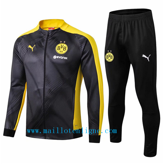 Maillotenligne Veste Survetement Borussia Dortmund Noir/Jaune 20