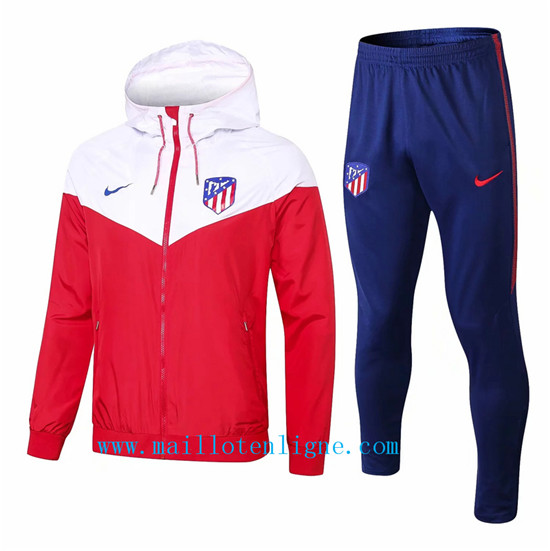 Maillotenligne Coupe vent Atletico Madrid Rouge/Blanc + Short Bl