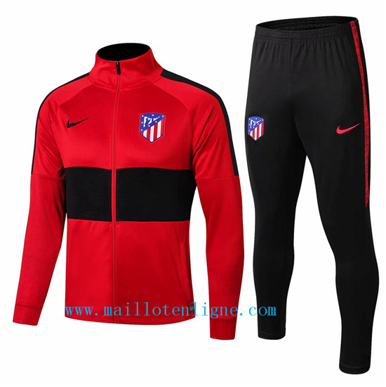 Maillotenligne Veste Survetement Atletico Madrid Rouge/Noir 2019