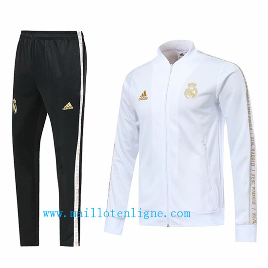 Maillotenligne Veste Survetement Real Madrid Blanc 2019/2020 col