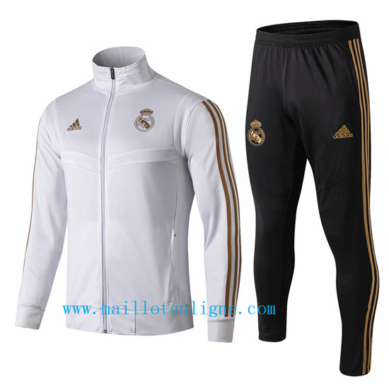 Maillotenligne Veste Survetement Real Madrid Blanc 2019/2020 Col