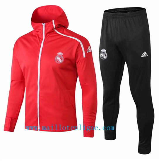 Maillotenligne Veste Survetement Real Madrid Rouge 1819 a Capuch