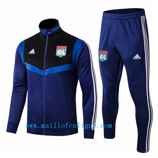 Maillotenligne Veste Survetement Lyon Bleu Marine 2019/2020 Col