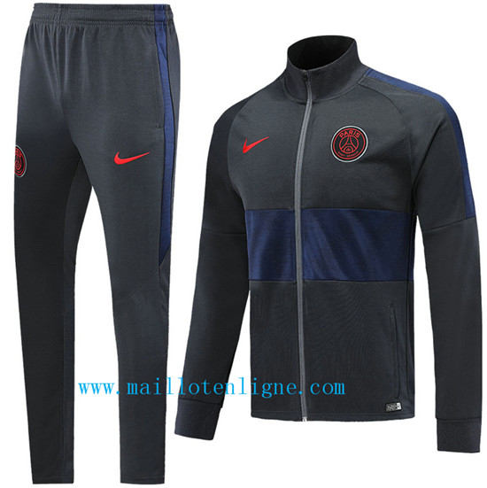 Maillotenligne Veste Survetement PSG Noir/Bleu Marine 2019/2020