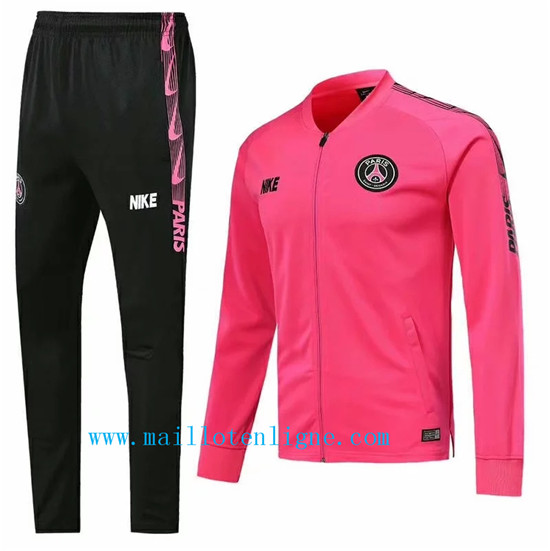 Maillotenligne Veste Survetement PSG Rose col bas 2018/2019