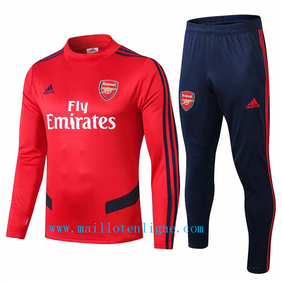 Maillotenligne Survetement Arsenal Rouge/Bleu 2019/2020 Col Rond