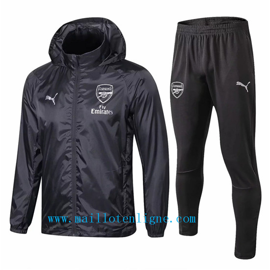 Maillotenligne Coupe vent Arsenal Noir 2018/2019 a Capuche