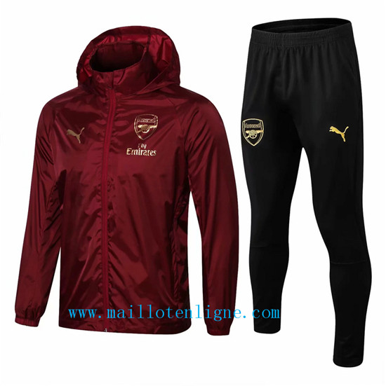 Maillotenligne Coupe vent Arsenal Jujube Rouge 2018/2019 a Capuc