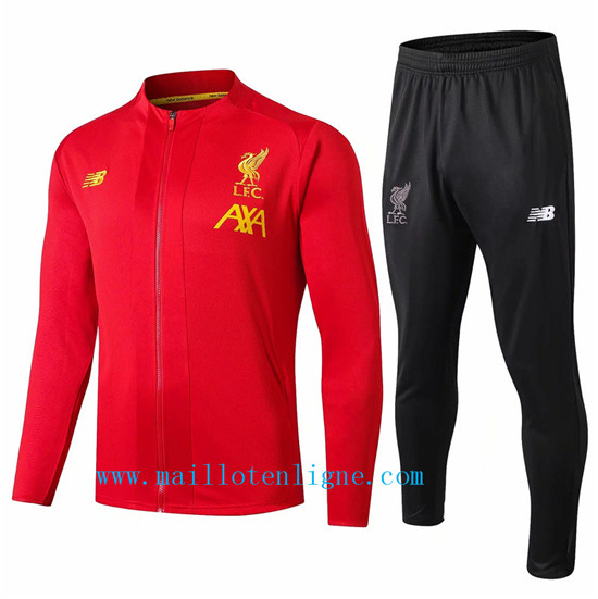 Maillotenligne Veste Survetement Liverpool Rouge + Short Noir 20