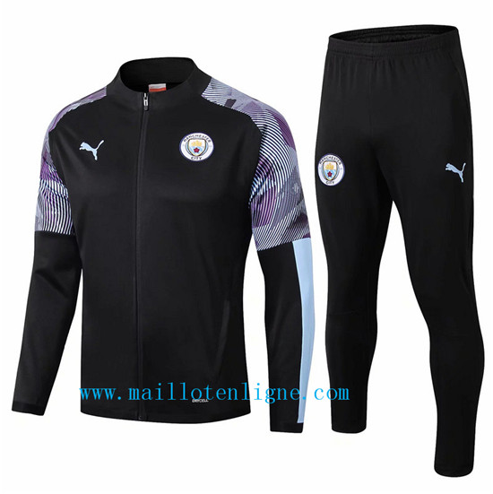 Maillotenligne Veste Survetement Manchester City Noir/Violet 201