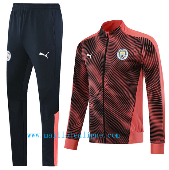 Maillotenligne Veste Survetement Manchester City Rose/Noir 2019/