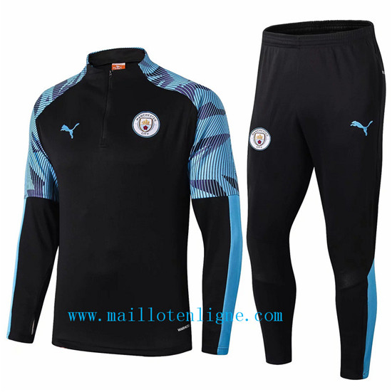 Maillotenligne Survetement Manchester City Noir/Bleu 2019/2020