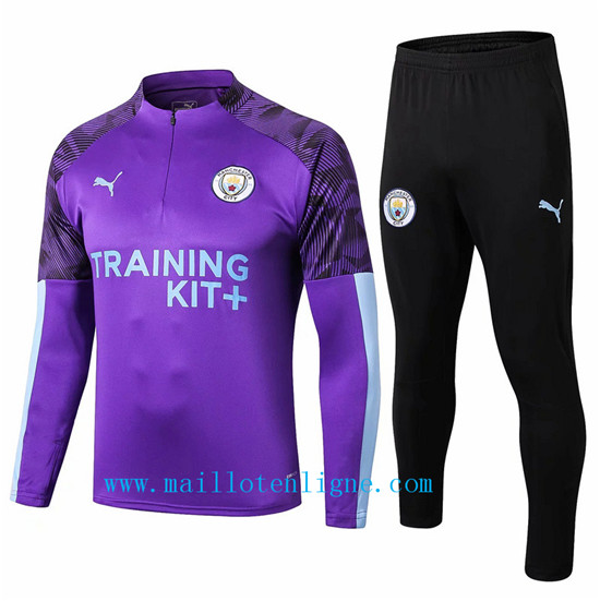 Maillotenligne Survetement Manchester City Violet + Short Noir 2