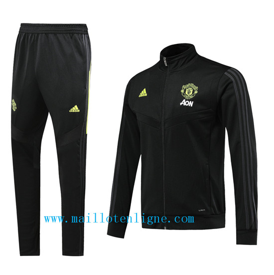 Maillotenligne Veste Survetement Manchester United Noir/Jaune 20