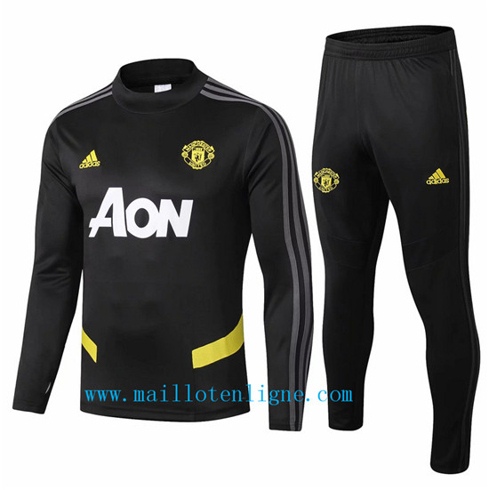 Maillotenligne Survetement Manchester United Noir/Jaune 2019/202