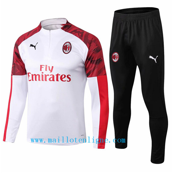 Maillotenligne Survetement AC Milan Blanc 2019/2020 sweat zippe